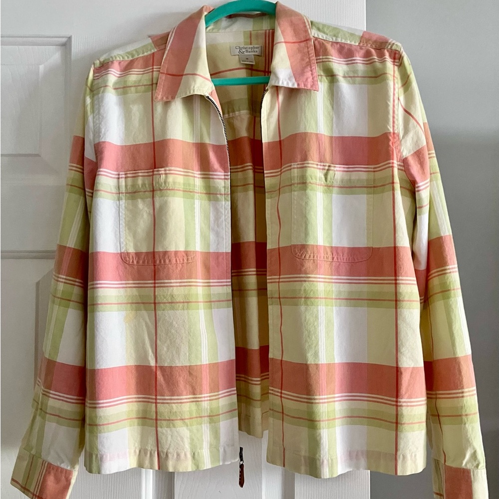 Christopher & Banks Plaid Top, Great Colors, Size Medium, excellently tailored.